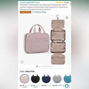 Bagsmart Pink Toiletry Bag
